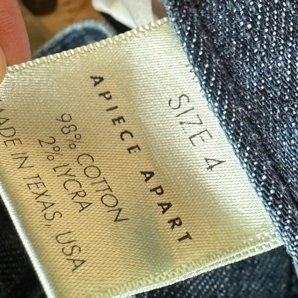 Apiece Apart Dark Wash Skinny Jeans Classic Fit Made in USA Denim Size 4 Women's - Picture 10 of 11